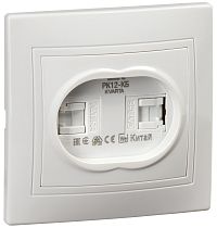 KVARTA Розетка двойная компьютерная РК12-КБ белая  IEK