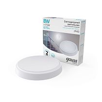 Светильник светодиодный ЖКХ Gauss HALL круг 8Вт 680lm 4000K 200-240V IP40 d135х32мм белый с акустическим датчиком Светильник светодиодный ЖКХ Gauss HALL круг 8Вт 680lm 4000K 200-240V IP40 d135х32мм белый с акустическим датчиком