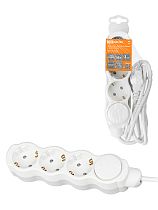 Удлинитель бытовой "Люкс" с выкл., 3 гнезда, 2 м, с/з, с з/ш, ПВС 3х1 мм2, 16 А, 250 В, 3500 Вт TDM У1-33058