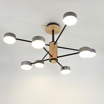 Люстра под лампу General  GCHL-8GX53-M Серая+Дерево Элизиум