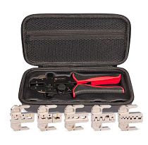 Пресс-клещи с набором матриц CTD+5 серия QUICK PRO для опрессовки разъемов, втулочных, изол. и неизол. наконечников (КВТ) Пресс-клещи с набором матриц CTD+5 серия QUICK PRO для опрессовки разъемов, втулочных, изол. и неизол. наконечников (КВТ)