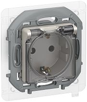 IEKINSPIRIA Розетка 1-местная с заземлением с защитными шторками и крышкой 16А IP44 6737481 шампань IEK