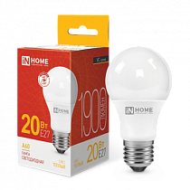 Лампа светодиодная LED-A60-VC 20Вт 230В Е27 3000К 1900Лм IN HOME Лампа светодиодная LED-A60-VC 20Вт 230В Е27 3000К 1900Лм IN HOME