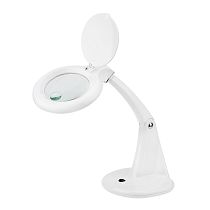 Лупа настольная 3D+12D с подсветкой 40 SMD LED, ø100мм, белая (8093) REXANT