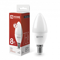 Лампа светодиодная LED-СВЕЧА-VC 8Вт 230В Е14 4000К 760Лм IN HOME Лампа светодиодная LED-СВЕЧА-VC 8Вт 230В Е14 4000К 760Лм IN HOME