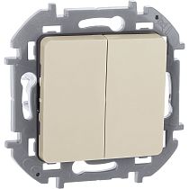 INSPIRIA Выключатель 2-клавишный 10А безвинтовое крепление слоновая кость