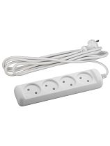 Удлинитель электрический ЭРА без заземления 4 розетки 5 м ПВС 2x0,75 6А, Белый, UX(6)-4-5m