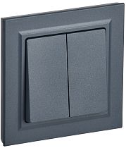 Выключатель двухклавишный BRITE 10А в сборе ВСР10-2-0-БрМ маренго  IEK