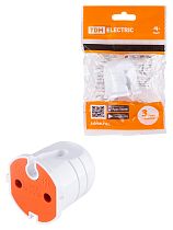 Кабельная розетка б/з белая с красной вставкой 10А 250B белая  TDM Кабельная розетка б/з белая с красной вставкой 10А 250B белая  TDM