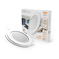 Светильник Gauss, круглый с декоративным стеклом, 200х30мм, d155, 18Вт 3000K 1390lm