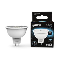 Лампа светодиодная Gauss MR16 GU5.3 7Вт 630lm 4100K Лампа светодиодная Gauss MR16 GU5.3 7Вт 630lm 4100K