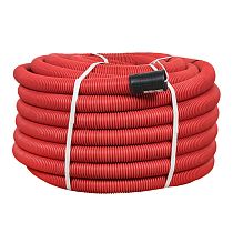 Труба гофр. двустенная ПНД/ПНД гибкая с протяжкой d50 мм (50 м) красная EKF-Plast Труба гофр. двустенная ПНД/ПНД гибкая с протяжкой d50 мм (50 м) красная EKF-Plast