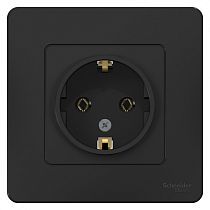 Blanca скрытая установка Антрацит Розетка с заземлением, 16А Systeme Electric (Schneider Electric)