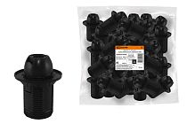 Патрон Е14 с кольцом, термостойкий пластик, черный, Б/Н  TDM