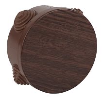 Коробка распаячная открытой установки круглая IP54 КОР ЭРА (дуб) D65х40мм, 4 гермоввода