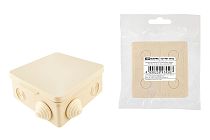 Коробка распаячная ОП 80х80х50мм, крышка, IP54, 7вх., сл. кость, инд. штрихкод  TDM Коробка распаячная ОП 80х80х50мм, крышка, IP54, 7вх., сл. кость, инд. штрихкод  TDM