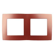 Рамка для выключателей и розеток двойная ЭРА 12 12-5002-24 пластик охра