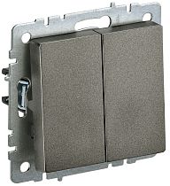 BRITE Выключатель 2-клавишный 10А ВС10-2-0-БрТБ темная бронза IEK BRITE Выключатель 2-клавишный 10А ВС10-2-0-БрТБ темная бронза IEK