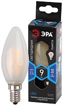 Лампа светодиодная ЭРА F-LED B35-9w-840-E14 frost филамент свеча матовая нейтральный белый свет