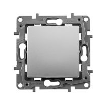 Переключатель одноклавишный автоматические зажимы 10AX алюминий Etika Legrand