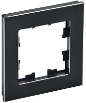 Рамка BRITE одноместная РУ-1-1-БрЧ металл черный  IEK