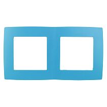Рамка для выключателей и розеток двойная ЭРА 12 12-5002-28 пластик голубой