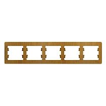 Glossa Дерево Дуб Рамка 5 постовая, горизонтальная Systeme Electric (Schneider Electric)