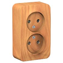 Blanca открытая установка без пластины Ясень Розетка 2-ая без заземления, 16А Systeme Electric (Schneider Electric)