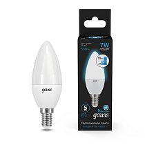 Лампа светодиодная Gauss Свеча 7Вт 550lm 6500К E14 шаговое диммирование LED