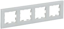 Рамка BRITE четырехместная РУ-4-2-БрБ стекло белый  IEK