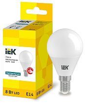 Лампа светодиодная ALFA G45 шар 8Вт 230В 4000К E14 (6шт)  IEK