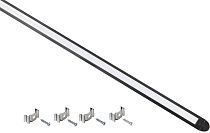 Профиль алюминиевый для светодиодной ленты 2207 встраиваемый трапециевидный 2м с комплектом аксессуаров (опал) черный IEK Профиль алюминиевый для светодиодной ленты 2207 встраиваемый трапециевидный 2м с комплектом аксессуаров (опал) черный IEK