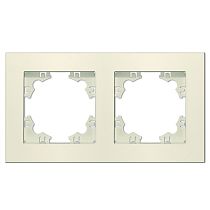 Рамка двухместная горизонтальная UNIVERSAL серия "Афина" слоновая кость (ivory) (еврослот)