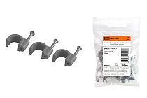 Скоба 30мм круглая пластиковая (серая) (50шт)  TDM