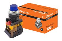 Кнопка ABLFP-22 синий d22мм неон/230В 1з+1р  TDM