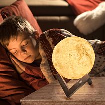 Ночник ЭРА NLED-491-1W-W Луна аккумуляторный, белый, от USB