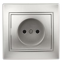 Розетка ЭРА Intro Plano 1-201-03 16А 250В алюминий без заземления