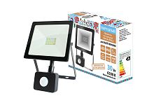 Прожектор светодиодный СДО-04-030Н-Д (с датчиком) 30 Вт, 6500 К, IP65, черный, Народный TDM
