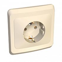 ЭТЮД скрытая установка Кремовый Розетка одинарная с заземлением Systeme Electric (Schneider Electric)