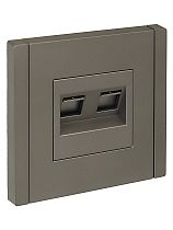 FORTE&PIANO Розетка двойная RJ11+RJ45 кат.5E FP535 сталь IEK