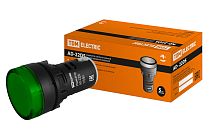 Лампа AD-22DS(LED)матрица d22мм зеленый 110В AC/DC  TDM
