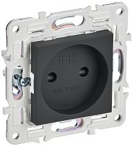 SKANDY Розетка без заземления с защитными шторками 10А SK-R01G графит IEK