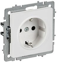 BRITE Розетка 1-местная с заземлением без защитных шторок 16А РС11-1-0-БрАБ арктический белый IEK BRITE Розетка 1-местная с заземлением без защитных шторок 16А РС11-1-0-БрАБ арктический белый IEK