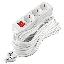 Удлинитель бытовой 2200 Вт 10А IP20 3 гнезда ПВС с заземлением с выключателем 10м Союз