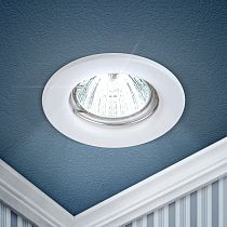 Светильник ЭРА ST1 WH штампованный MR16,12V/220V, 50W белый (100/3000)