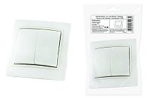 Выключатель 2 кл. 10А белый "Таймыр" (пром. упак,, бакелит. основание)  TDM