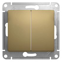 Glossa Титан Переключатель 2 клавишный , сх.6, 10АХ Systeme Electric (Schneider Electric) Glossa Титан Переключатель 2 клавишный , сх.6, 10АХ Systeme Electric (Schneider Electric)