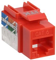 ITK Модуль Keystone Jack кат.6 UTP 110 IDC 90град красный IEK
