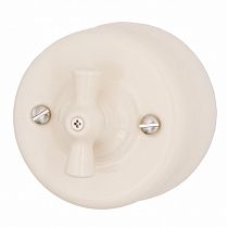 Выключатель двухклавишный серия "ЛИЗЕТТА" керамика, цвет Песочное золото Bironi