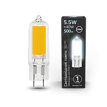 Лампа светодиодная Gauss G4 AC220-240V 5,5Вт 500lm 4100K Glass